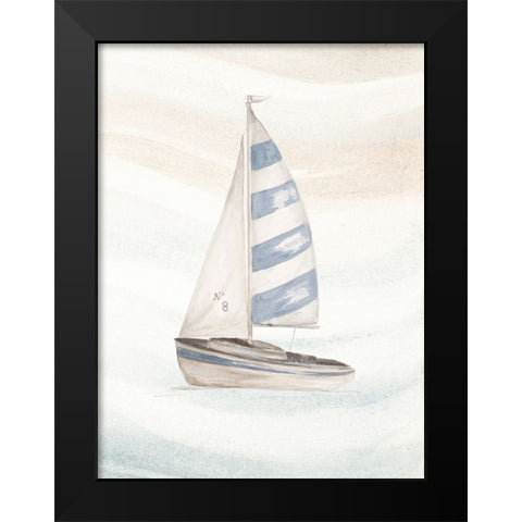 Ocean Oasis Little Sail II Black Modern Wood Framed Art Print by Pinto, Patricia