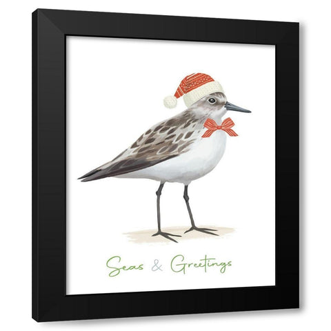Christmas Sandpiper I Black Modern Wood Framed Art Print by Sheppard, Lucca