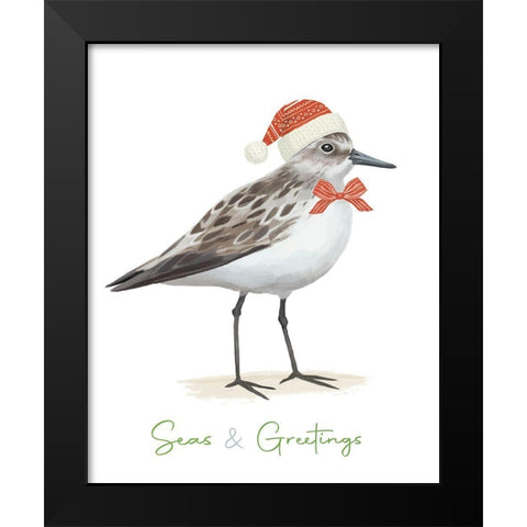 Christmas Sandpiper I Black Modern Wood Framed Art Print by Sheppard, Lucca