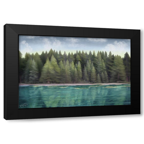 Lakeside Mirage Black Modern Wood Framed Art Print by Medley, Elizabeth