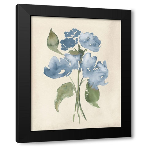 Blue Bouquet II Black Modern Wood Framed Art Print by Price, Lucille
