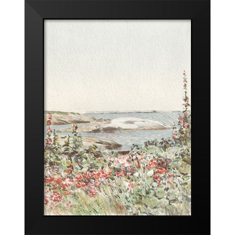 Garden by the Sea II Black Modern Wood Framed Art Print by Piddix