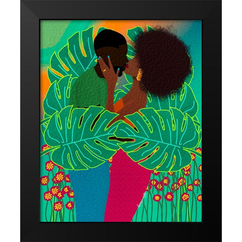Lovers Black Modern Wood Framed Art Print by Lorintheory