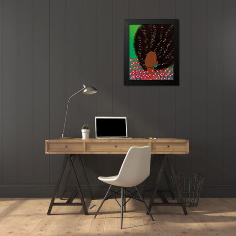 Dreamy Black Modern Wood Framed Art Print by Lorintheory