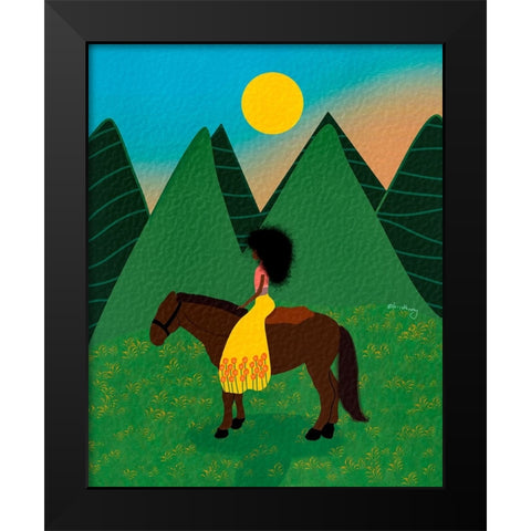 Wild and Free Black Modern Wood Framed Art Print by Lorintheory