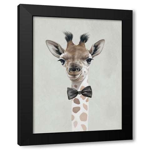 Smart Giraffe Black Modern Wood Framed Art Print by Sheppard, Lucca