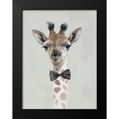 Smart Giraffe Black Modern Wood Framed Art Print by Sheppard, Lucca