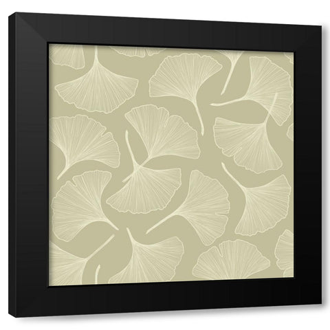Fan Pattern Black Modern Wood Framed Art Print with Double Matting by Piddix