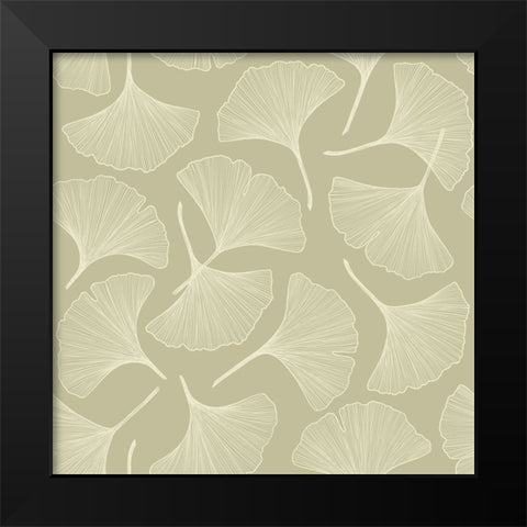 Fan Pattern Black Modern Wood Framed Art Print by Piddix