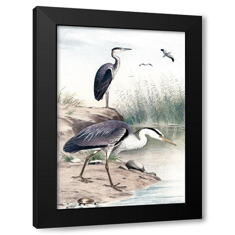 Along the Shores I Black Modern Wood Framed Art Print with Double Matting by Piddix