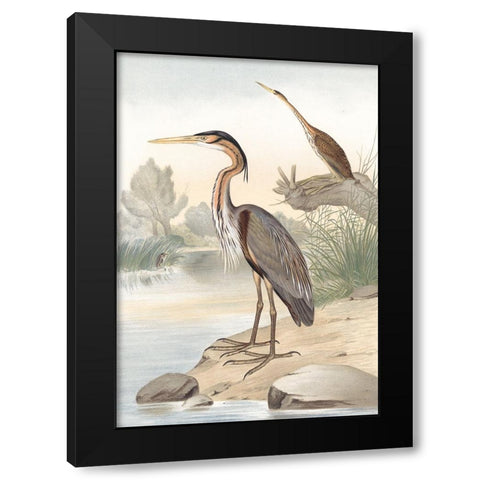Along the Shores II Black Modern Wood Framed Art Print with Double Matting by Piddix