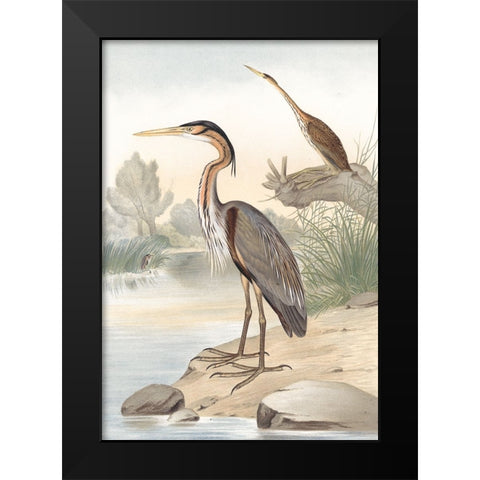 Along the Shores II Black Modern Wood Framed Art Print by Piddix