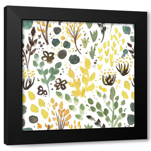 Botanical Wonder Black Modern Wood Framed Art Print by Piddix