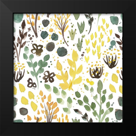 Botanical Wonder Black Modern Wood Framed Art Print by Piddix