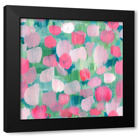 Rose Toss Black Modern Wood Framed Art Print by Piddix