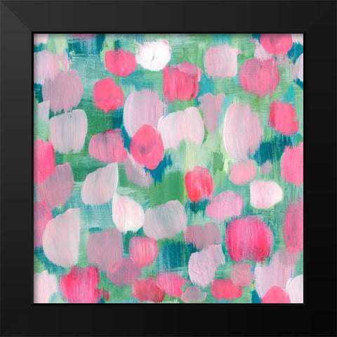 Rose Toss Black Modern Wood Framed Art Print by Piddix