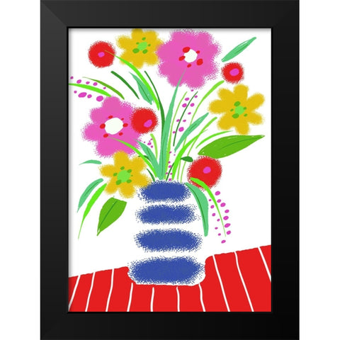 Pop Bouquet II Black Modern Wood Framed Art Print by Mosher, Deidre