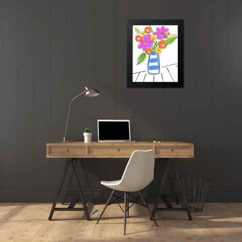Pop Bouquet I Black Modern Wood Framed Art Print by Mosher, Deidre