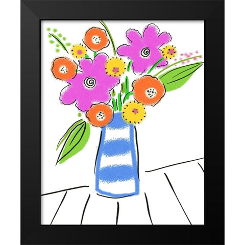 Pop Bouquet I Black Modern Wood Framed Art Print by Mosher, Deidre