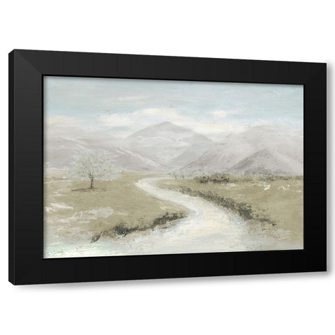 Muted White River Black Modern Wood Framed Art Print by Pinto, Patricia