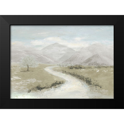 Muted White River Black Modern Wood Framed Art Print by Pinto, Patricia
