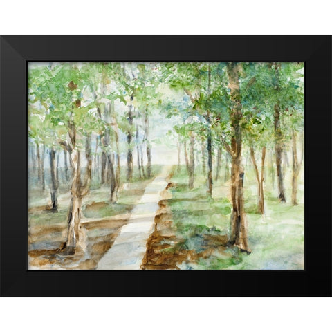 Morning Walk Black Modern Wood Framed Art Print by Loreth, Lanie