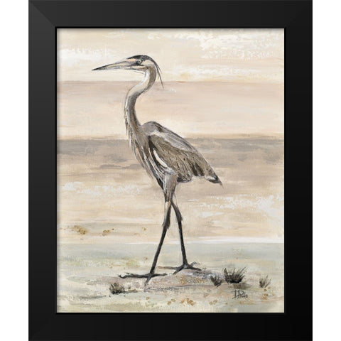 The New Egret Black Modern Wood Framed Art Print by Pinto, Patricia