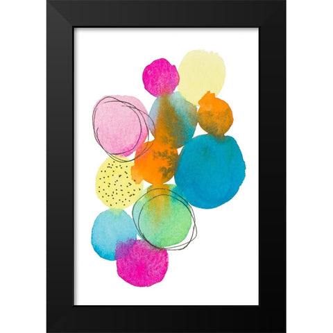 Fabulouse Dots Black Modern Wood Framed Art Print by Krinlox