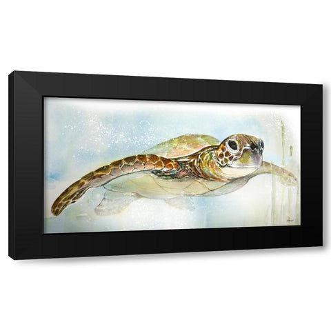 Majestic Turtle Black Modern Wood Framed Art Print with Double Matting by Diannart