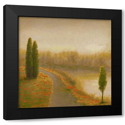 Isle Floral Pathway I Black Modern Wood Framed Art Print with Double Matting by Marcon, Michael