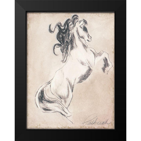 Majestic Horse I Black Modern Wood Framed Art Print by Pattinian, Merri
