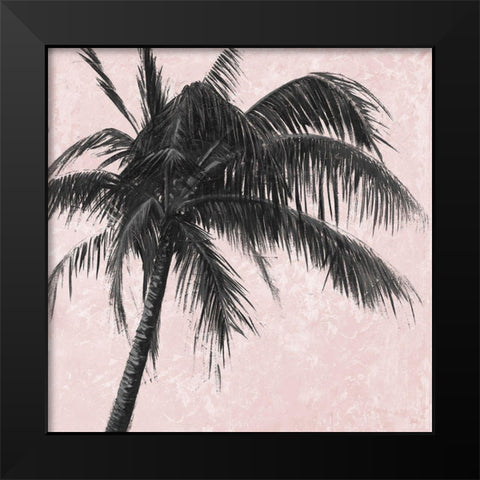 Gray Palm on Pink I Black Modern Wood Framed Art Print by Pinto, Patricia