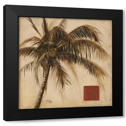 Sepia Palm I Black Modern Wood Framed Art Print by Pinto, Patricia