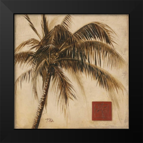 Sepia Palm I Black Modern Wood Framed Art Print by Pinto, Patricia