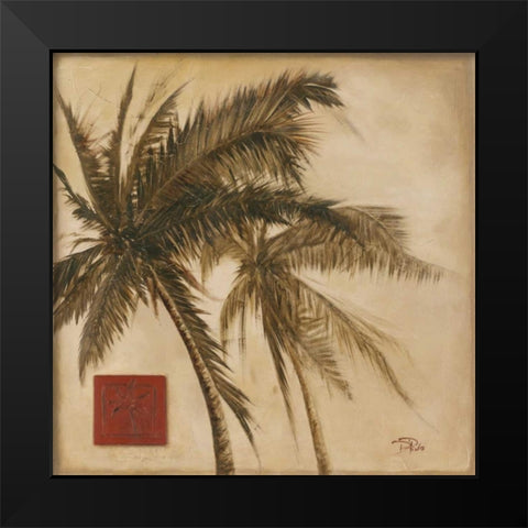 Sepia Palm II Black Modern Wood Framed Art Print by Pinto, Patricia
