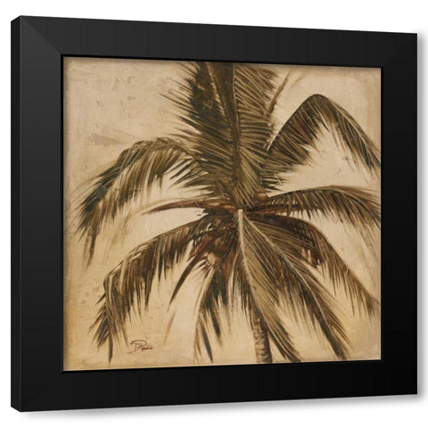 Sepia Palm III Black Modern Wood Framed Art Print with Double Matting by Pinto, Patricia