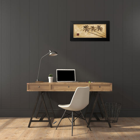 Sepia Palms Black Modern Wood Framed Art Print by Pinto, Patricia