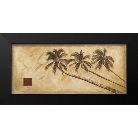 Sepia Palms Black Modern Wood Framed Art Print by Pinto, Patricia