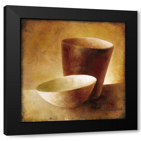 Two Bowls Black Modern Wood Framed Art Print by Loreth, Lanie
