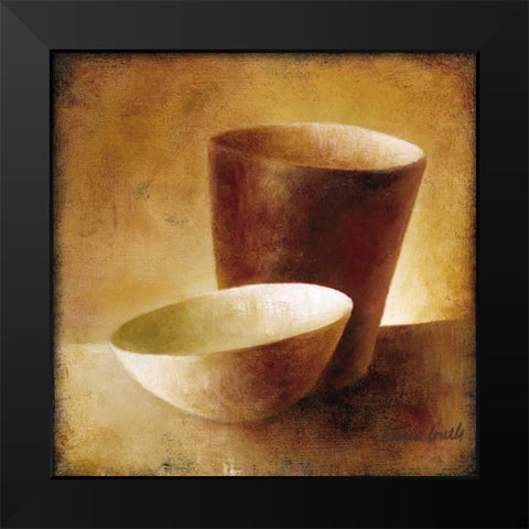 Two Bowls Black Modern Wood Framed Art Print by Loreth, Lanie