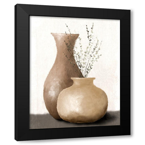 Earth Toned Urns Black Modern Wood Framed Art Print with Double Matting by Loreth, Lanie