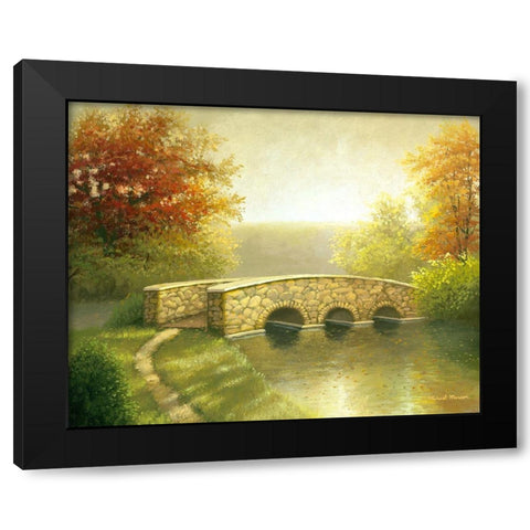 Autumn Bridge I Black Modern Wood Framed Art Print by Marcon, Michael