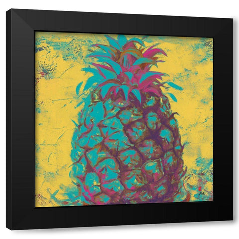 Pop Contemporary Pineapple II Black Modern Wood Framed Art Print by Pinto, Patricia