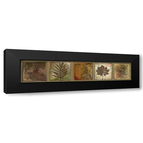 Leaf Panel II Black Modern Wood Framed Art Print with Double Matting by Pinto, Patricia