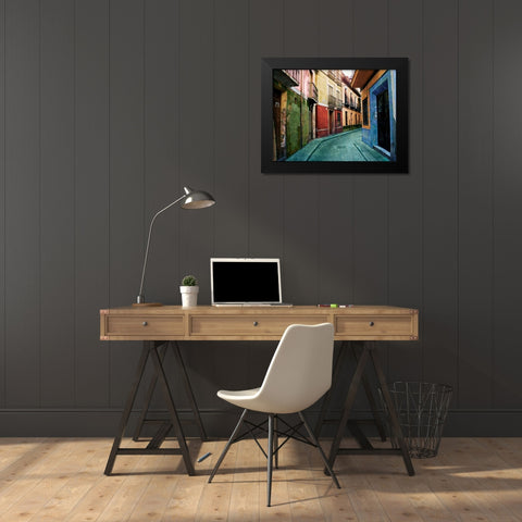 Old Granada Black Modern Wood Framed Art Print by Mabat, Ynon