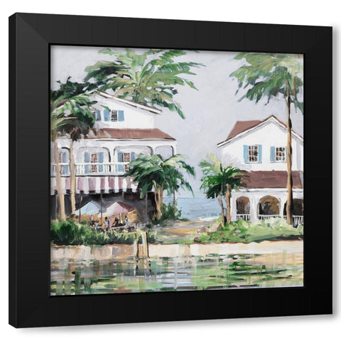 Beach Resort Black Modern Wood Framed Art Print with Double Matting by Slivka, Jane