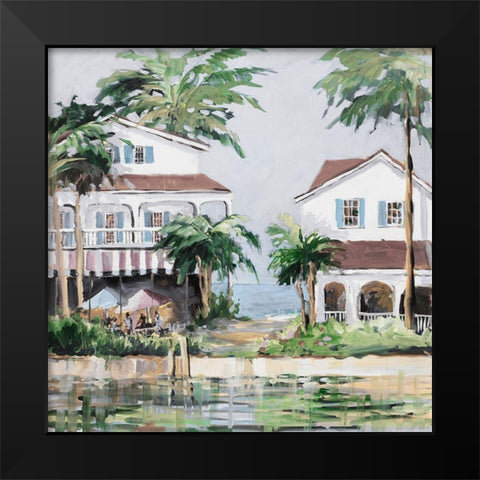 Beach Resort Black Modern Wood Framed Art Print by Slivka, Jane