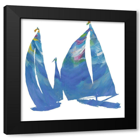 Set Sail on White I Black Modern Wood Framed Art Print with Double Matting by Slivka, Jane