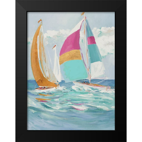 Pastel Full Sail II Black Modern Wood Framed Art Print by Slivka, Jane