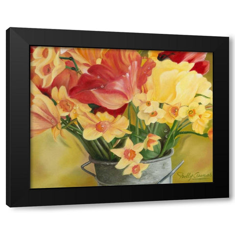 Primavera I Black Modern Wood Framed Art Print with Double Matting by Arenas, Nelly
